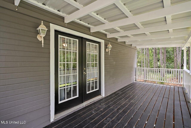 315 Wilson Welch Rd, Mendenhall, MS 39114 - wooden terrace with french doors