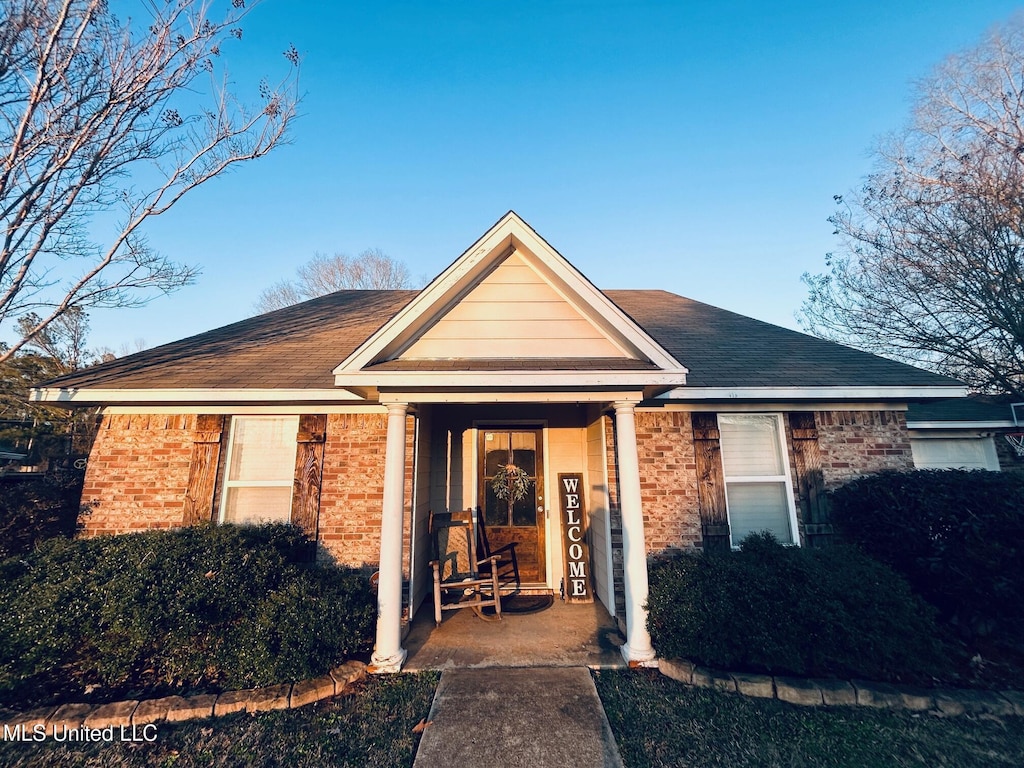 view of front of property with a porch