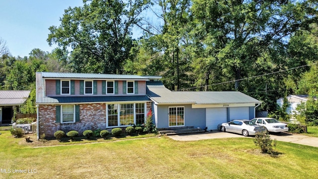 front facade with a front yard