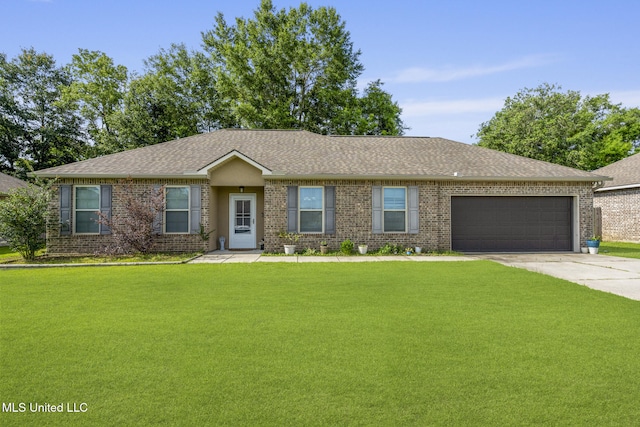15035 Baylor Ave, Gulfport, MS 39503 - ranch-style house featuring brick siding, concrete driveway, a front lawn, and a garage