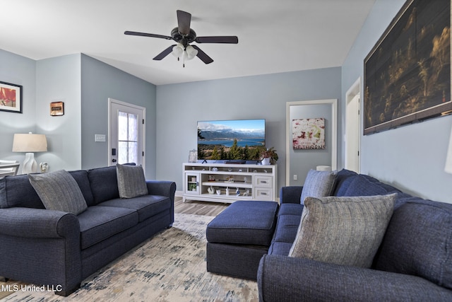 15035 Baylor Ave, Gulfport, MS 39503 - living room with wood finished floors and ceiling fan