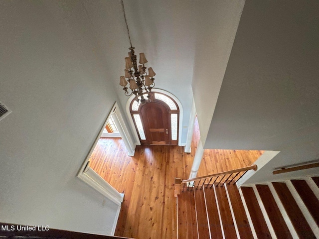 162 Lake Ridge Dr, Madison, MS 39110 - foyer with a chandelier and a high ceiling