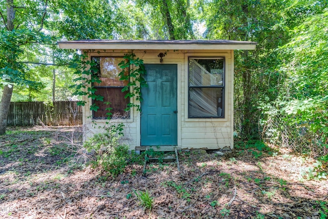 3217 N 2nd St, Ocean Springs, MS 39564 - view of shed featuring fence