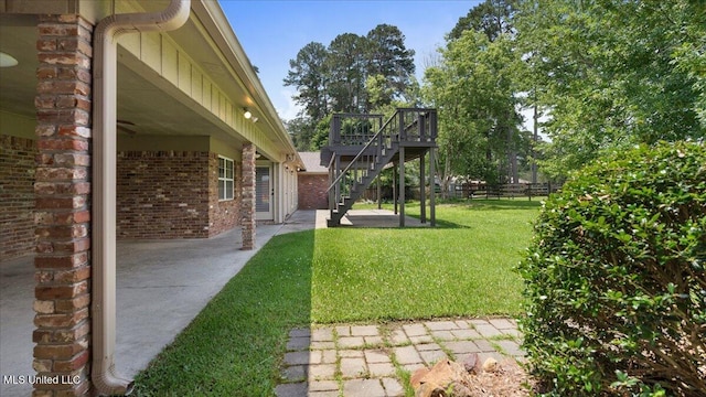 112 Eastgate Cir, Forest, MS 39074 - view of yard featuring a patio and stairway