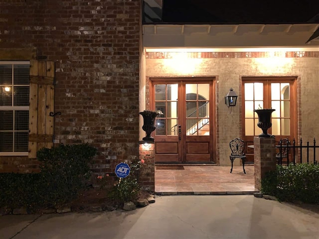 entrance to property with french doors