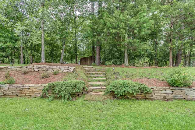 view of yard with fence