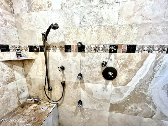 room details featuring tiled shower