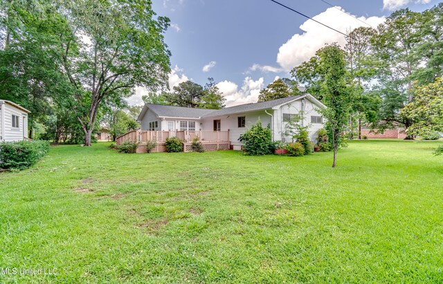 315 Church St, Madison, MS 39110 - view of green lawn featuring a deck