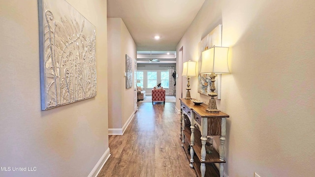 15109 Windmill Ridge Parkway, Diberville, MS 39540 - hall with wood finished floors and baseboards