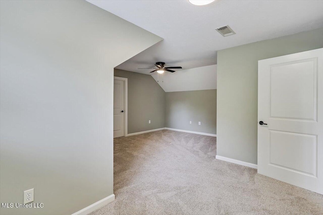 207 Keystone Pl, Brandon, MS 39042 - bonus room featuring a ceiling fan, carpet, baseboards, and vaulted ceiling