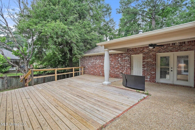 207 Keystone Pl, Brandon, MS 39042 - wooden terrace with french doors