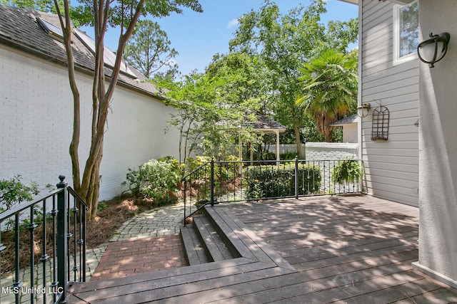 view of wooden deck