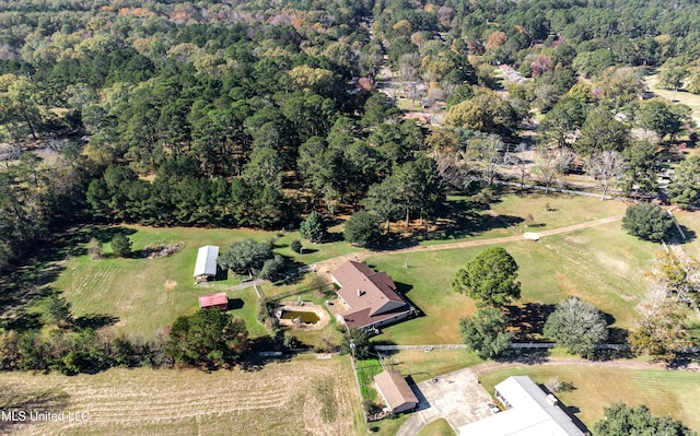 drone / aerial view featuring a rural view