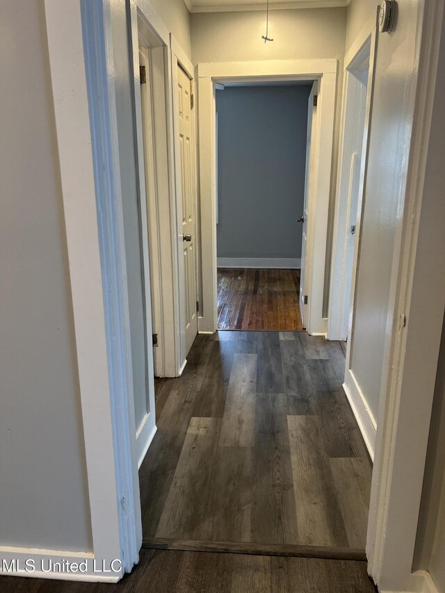 3715 Parkview St, Vicksburg, MS 39180 - corridor featuring baseboards and wood finished floors