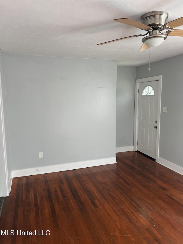 3715 Parkview St, Vicksburg, MS 39180 - foyer featuring baseboards, wood finished floors, and a ceiling fan