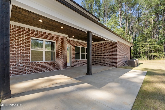 view of patio featuring central AC