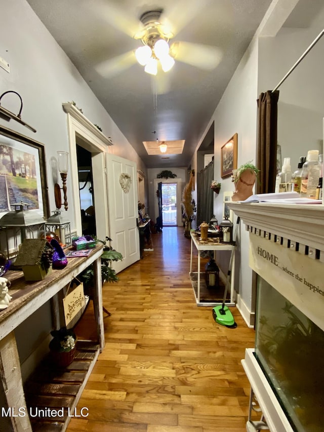 hallway featuring light wood-type flooring