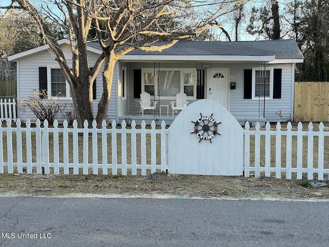 view of front of property with a porch