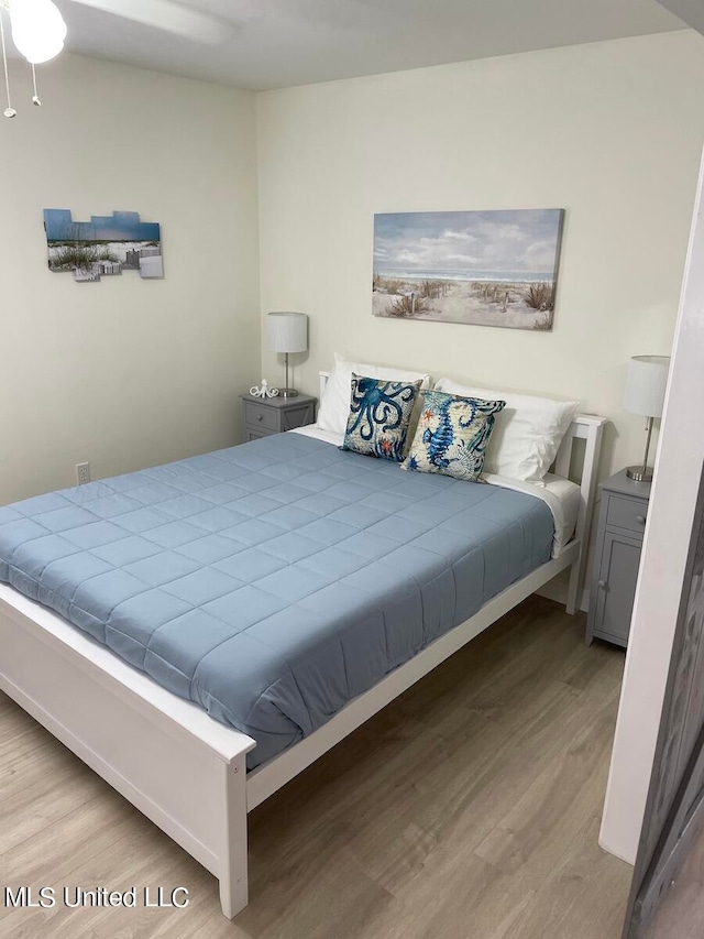 bedroom featuring light hardwood / wood-style flooring