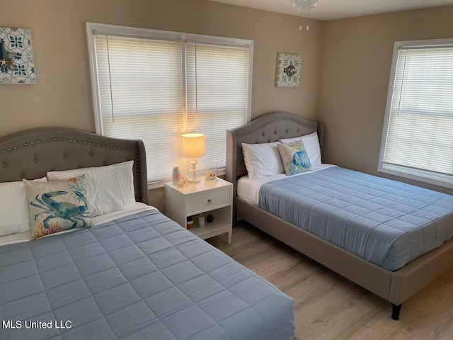 bedroom featuring light hardwood / wood-style flooring