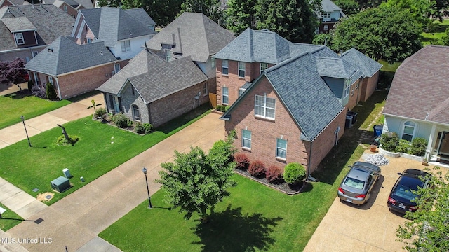 drone / aerial view with a residential view