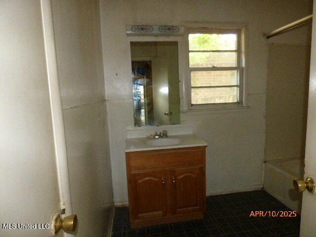 full bathroom featuring vanity