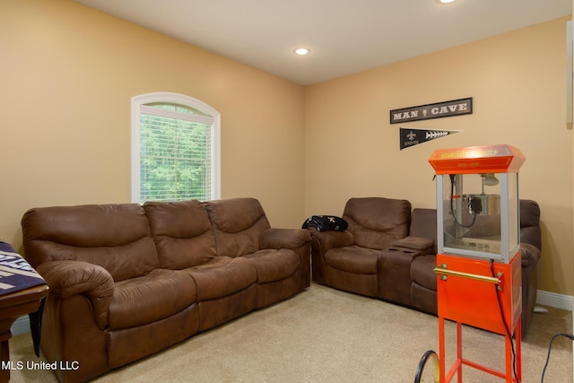 48 Harrell Rd, Hattiesburg, MS 39401 - living area featuring carpet and recessed lighting