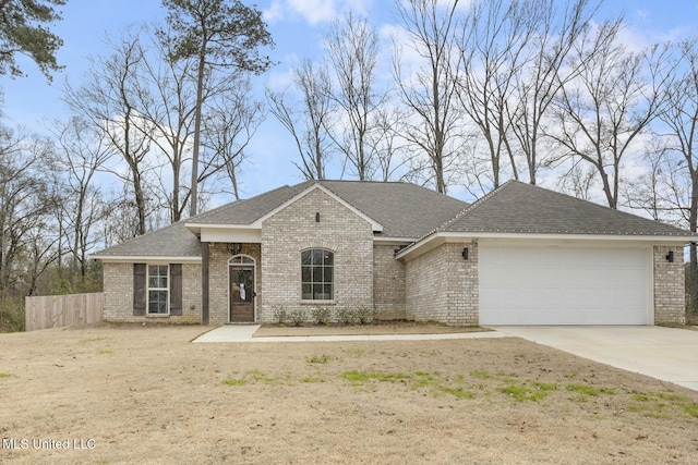 view of front of home with a garage