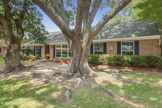 view of single story home