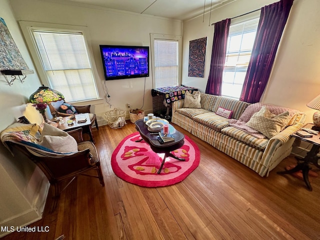 500 Avery St, Cleveland, MS 38732 - living area featuring hardwood / wood-style flooring and ornamental molding