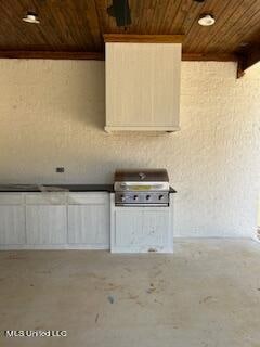 garage with wooden ceiling