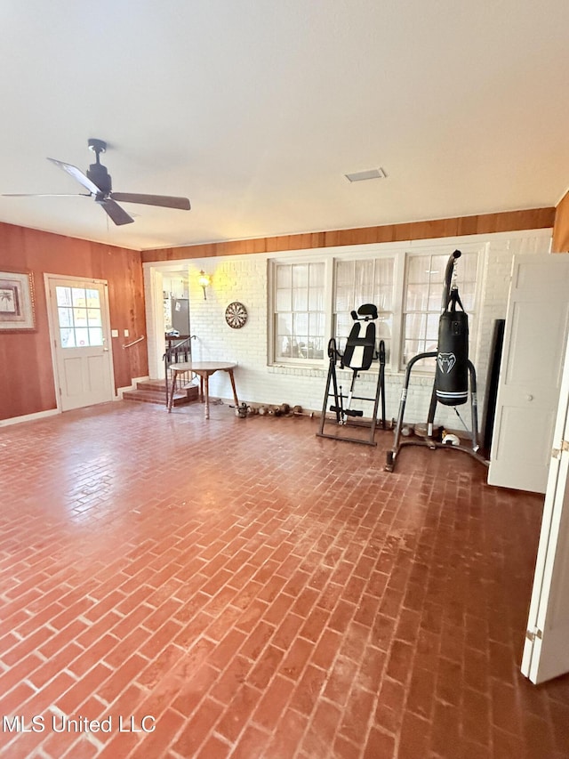 820 Ave Of Pines St, Grenada, MS 38901 - exercise area featuring ceiling fan
