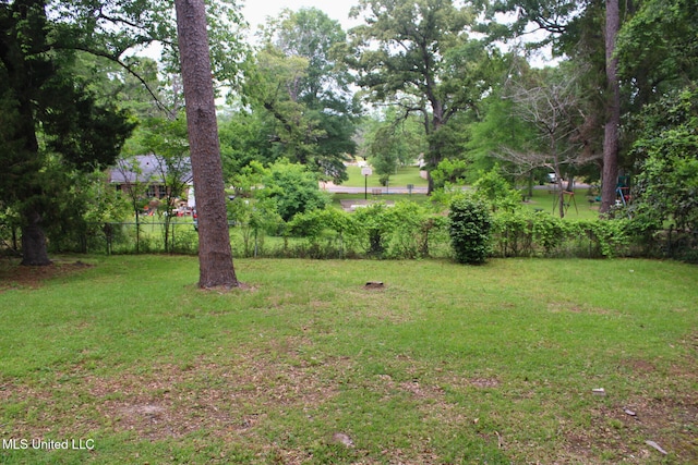 view of yard featuring fence