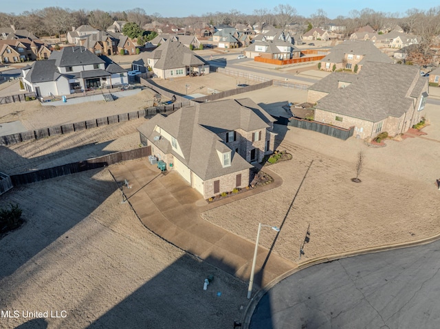 drone / aerial view with a residential view