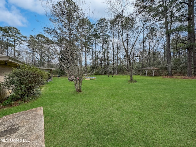 view of yard featuring a gazebo