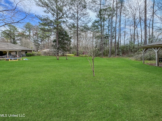 view of yard with a gazebo