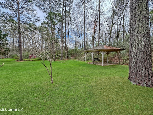 view of yard with a gazebo