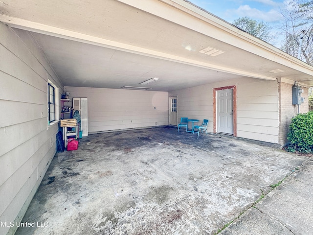 view of garage