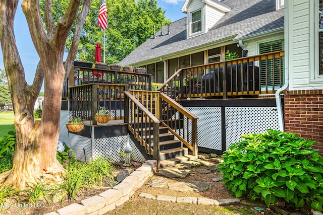 9194 Rosalie Cv, Olive Branch, MS 38654 - wooden deck featuring stairway