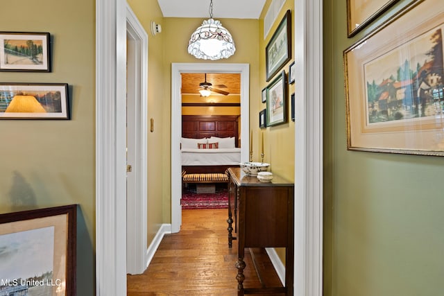 9194 Rosalie Cv, Olive Branch, MS 38654 - corridor with wood-type flooring and baseboards