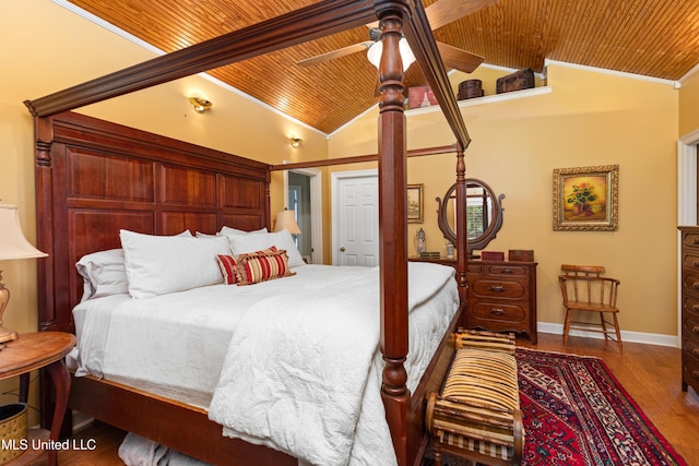 9194 Rosalie Cv, Olive Branch, MS 38654 - bedroom featuring wood ceiling, wood finished floors, and vaulted ceiling