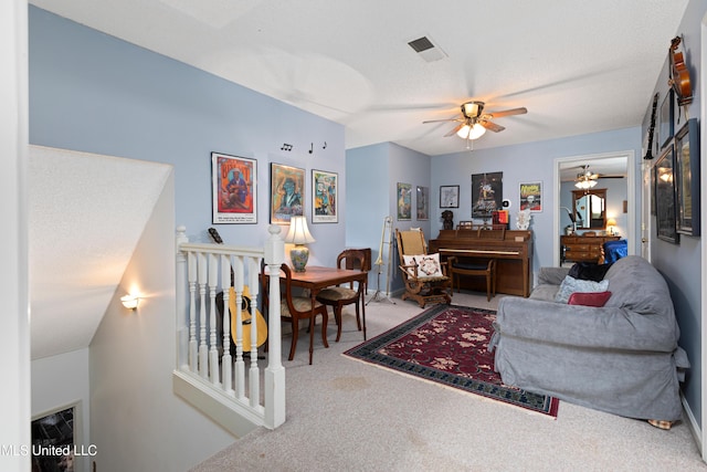 9194 Rosalie Cv, Olive Branch, MS 38654 - carpeted living area featuring ceiling fan and baseboards