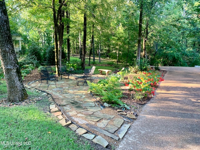 view of home's community featuring a patio area