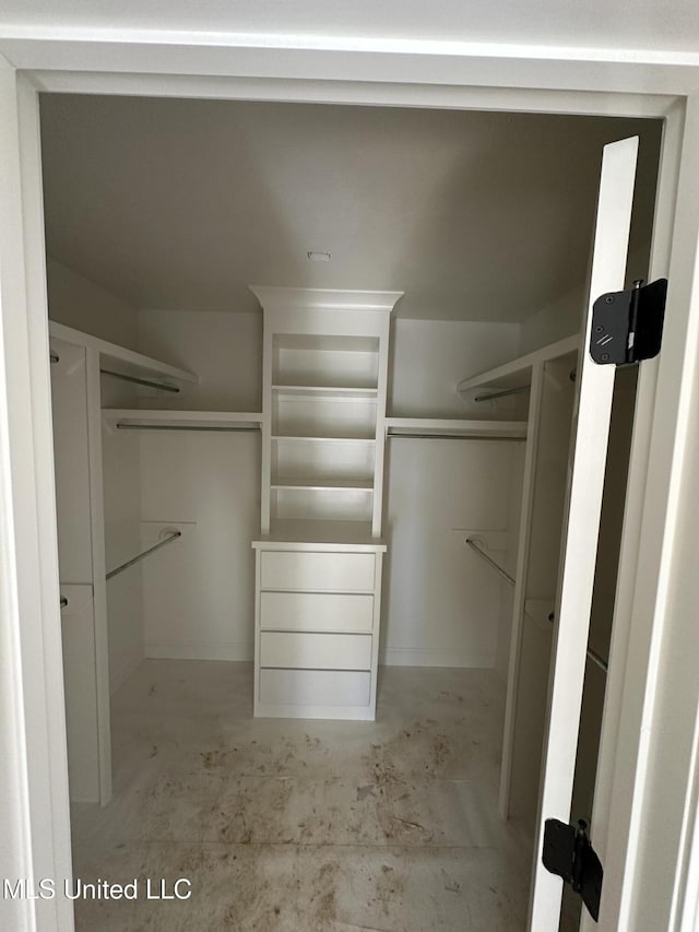 view of walk in closet