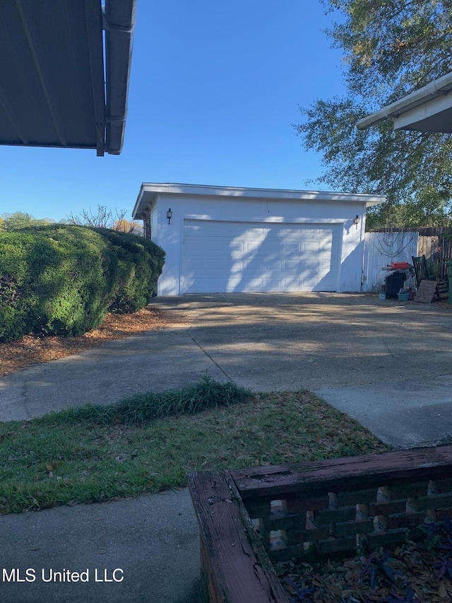 view of garage