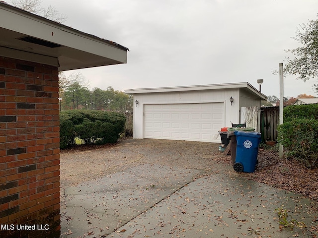 view of garage