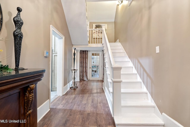 entrance foyer with wood-type flooring