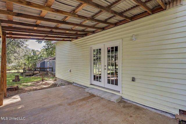 view of patio with french doors