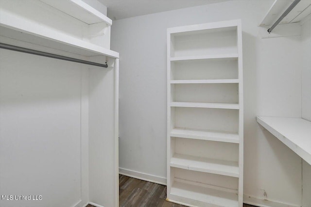 spacious closet with wood finished floors