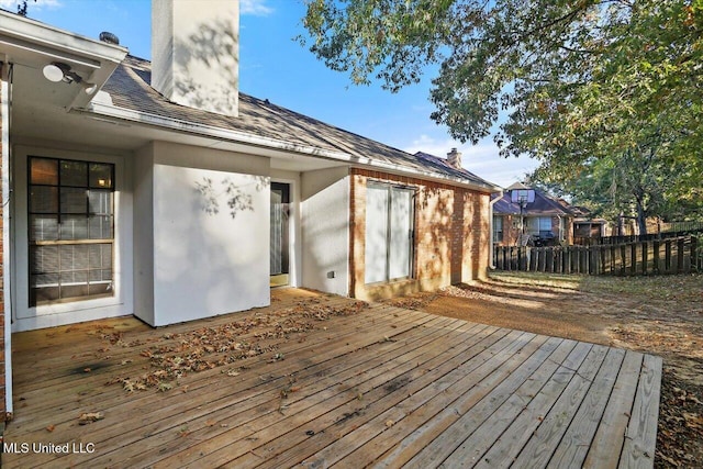 wooden terrace with fence